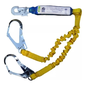 Cabo De Vida Doble Amortiguador Caidas Elast Mosqueton 55mm