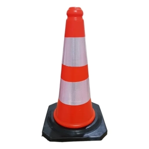 Cono Seguridad Vial Dos Reflectivos 50cm Base 28x28cm 1,5kg