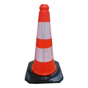 Cono Seguridad Vial Dos Reflectivos 50cm Base 28x28cm 1,5kg